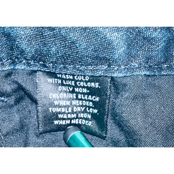 Style & Co Womens Denim Dark Blue Shorts Finished Hem Button Back Pockets 16 - Picture 4 of 4